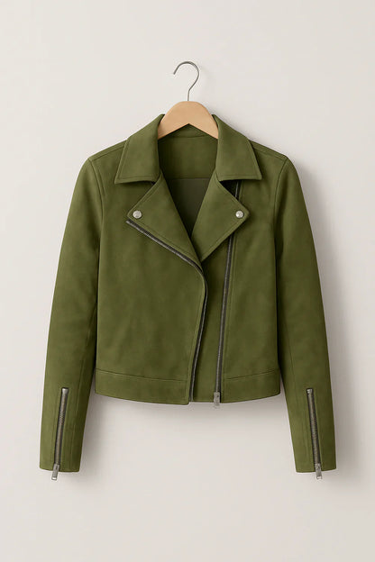 Women’s Zipper Moto Jacket | Bomber