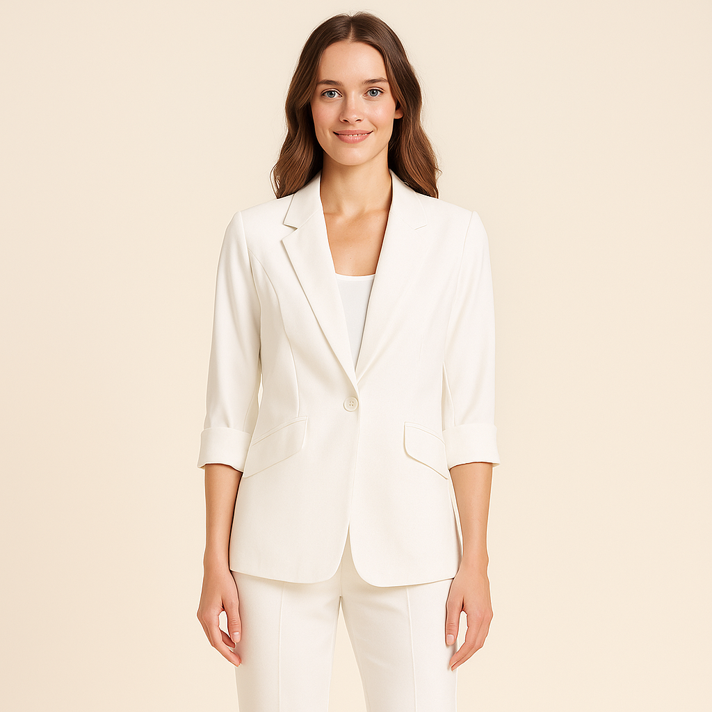 Classic Low Sheen 3/4 Sleeve Jacket - BritishElegance