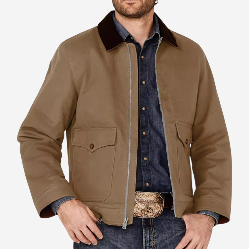 Cotton Blend Zip Jacket