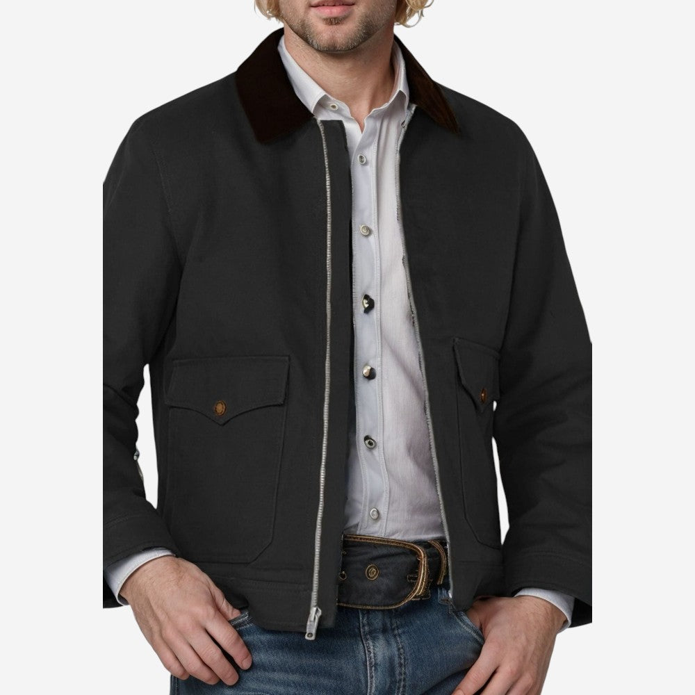 Cotton Blend Zip Jacket