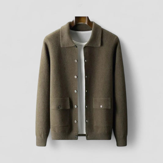 Men Button Down Knitted Winter Cardigan Long Sleeve