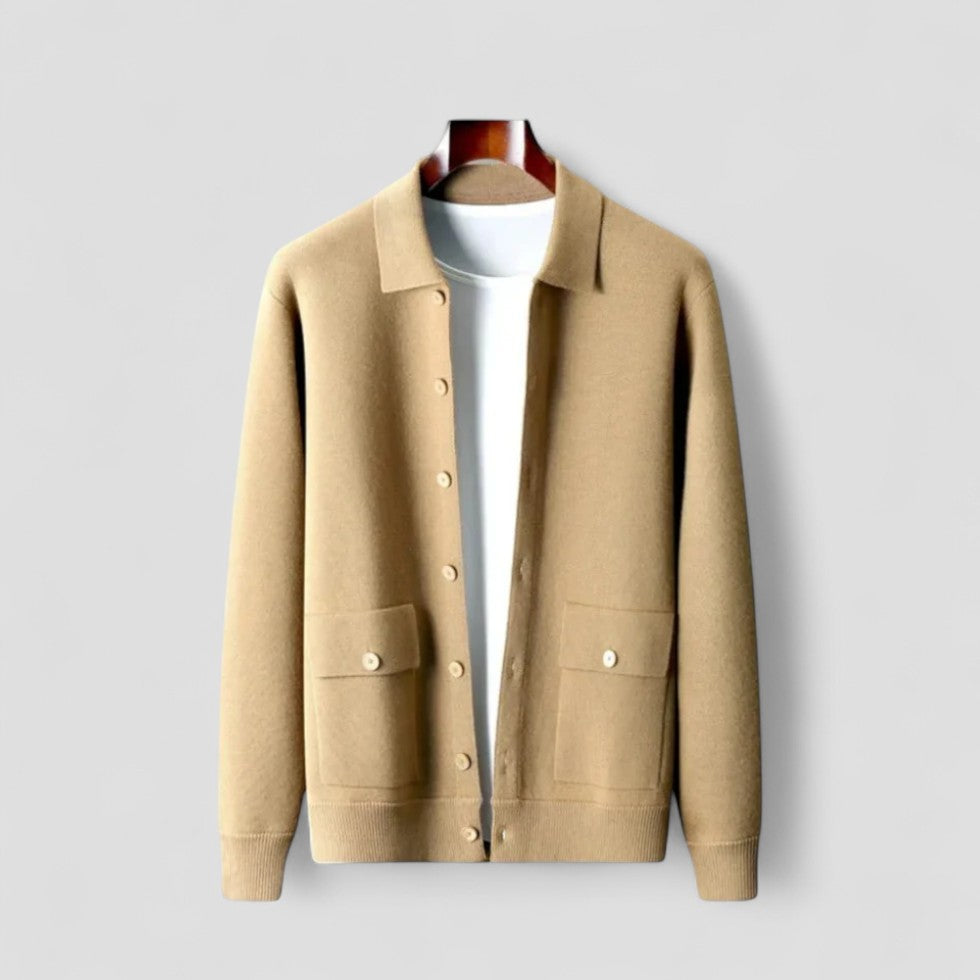 Men Button Down Knitted Winter Cardigan Long Sleeve