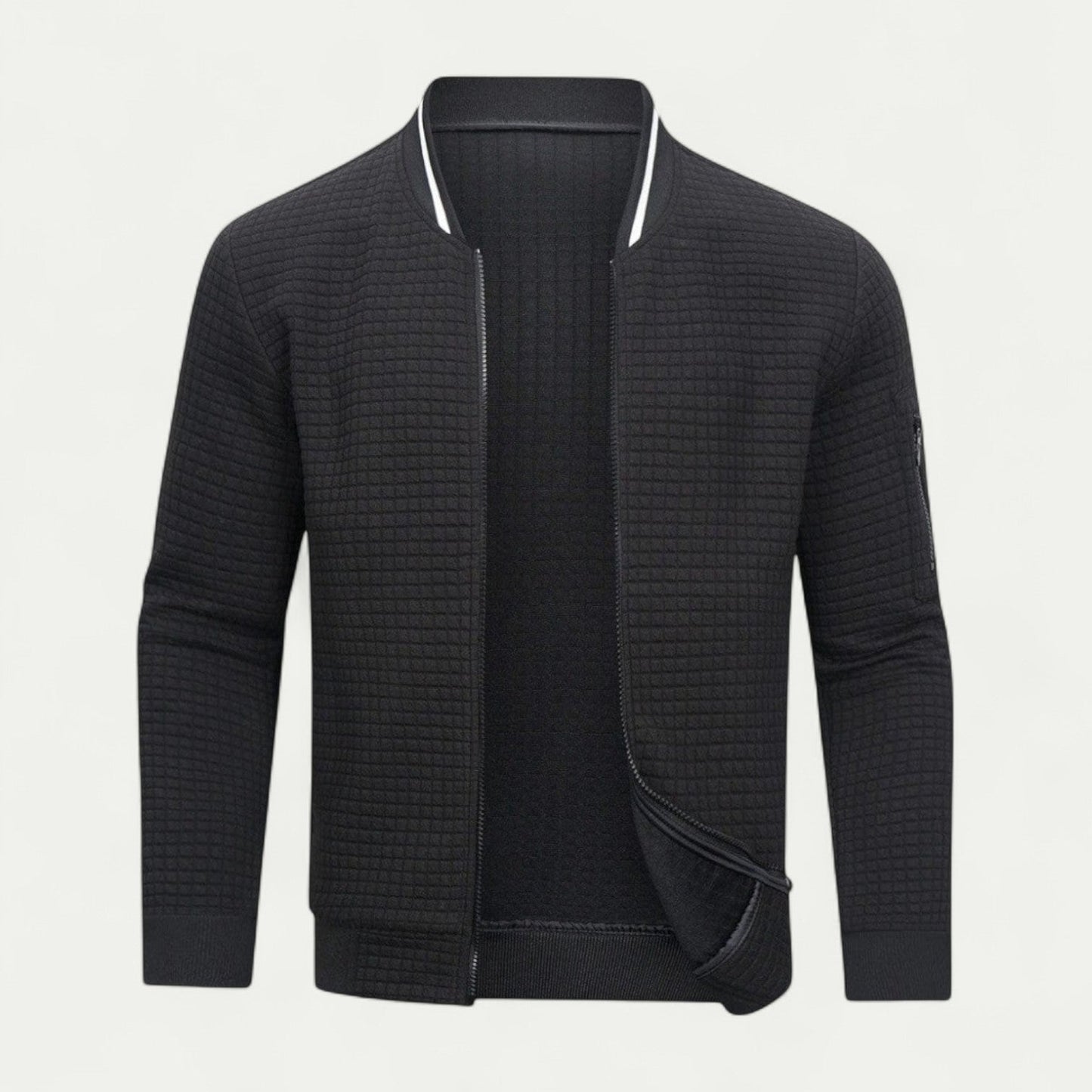 Men’s Quilted Texture Bomber Jacket