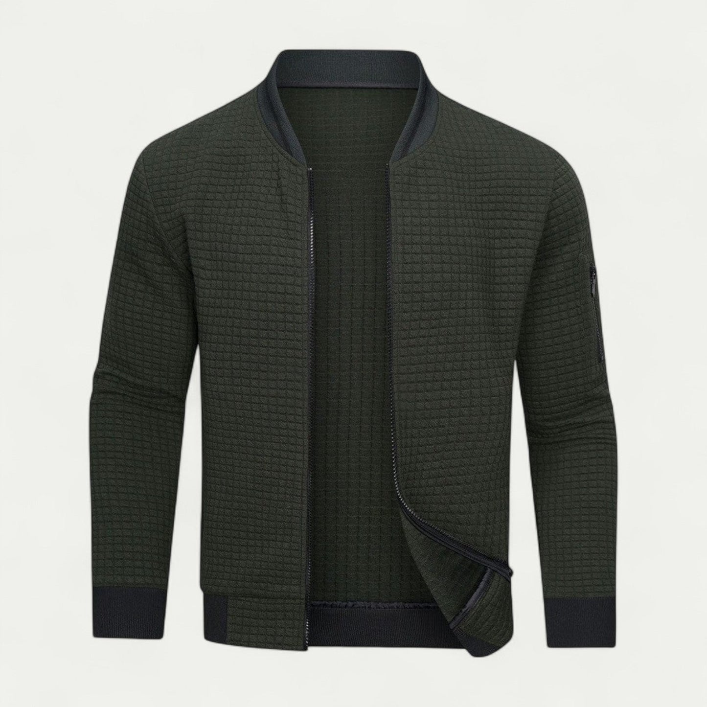 Men’s Quilted Texture Bomber Jacket