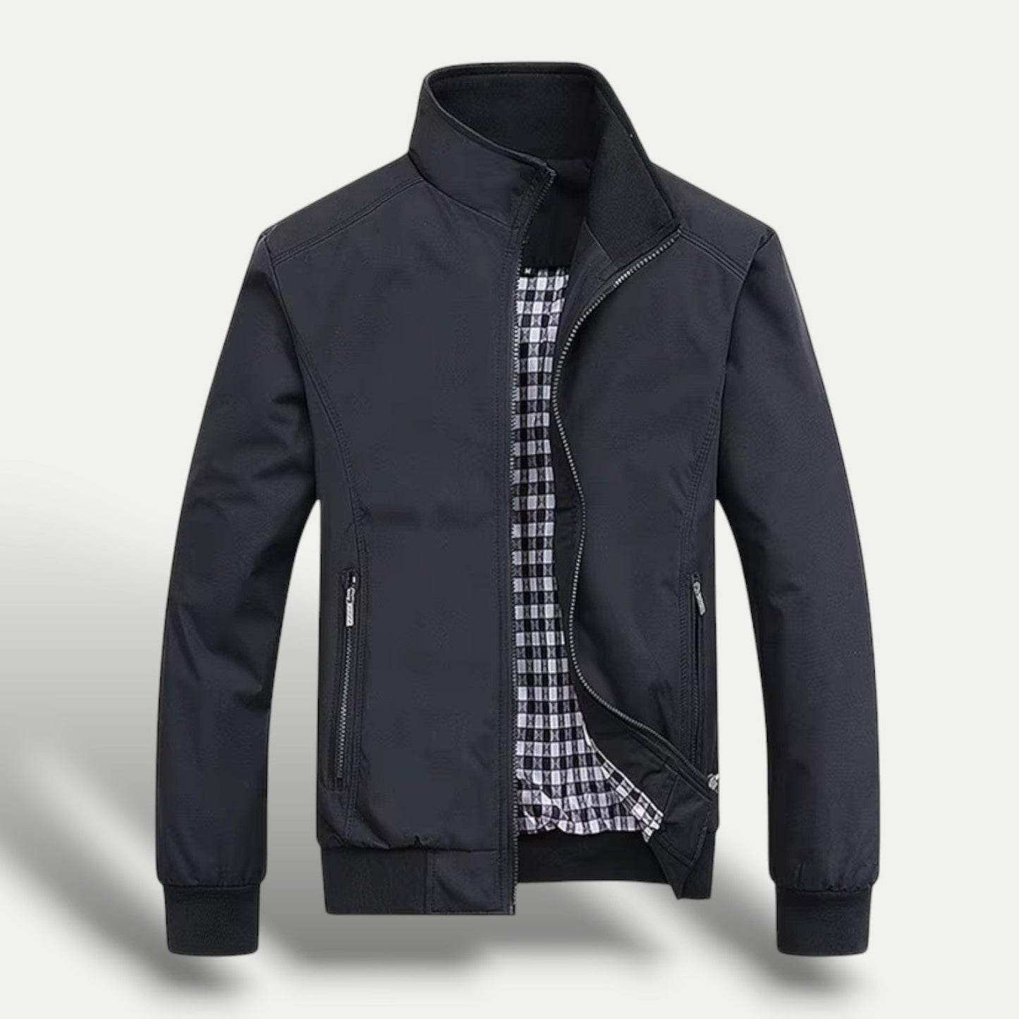 Men’s Check Lined Zip-Up Jacket