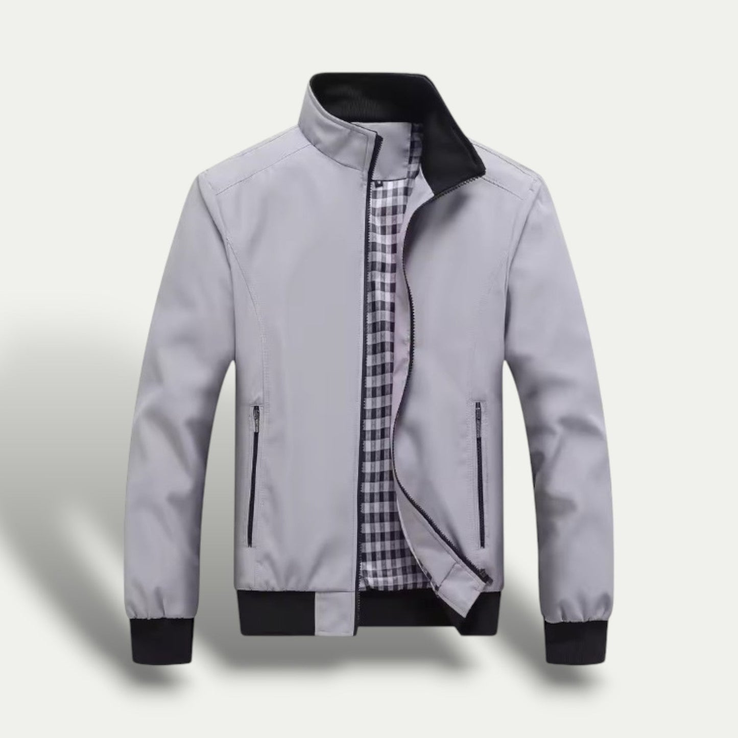 Men’s Check Lined Zip-Up Jacket