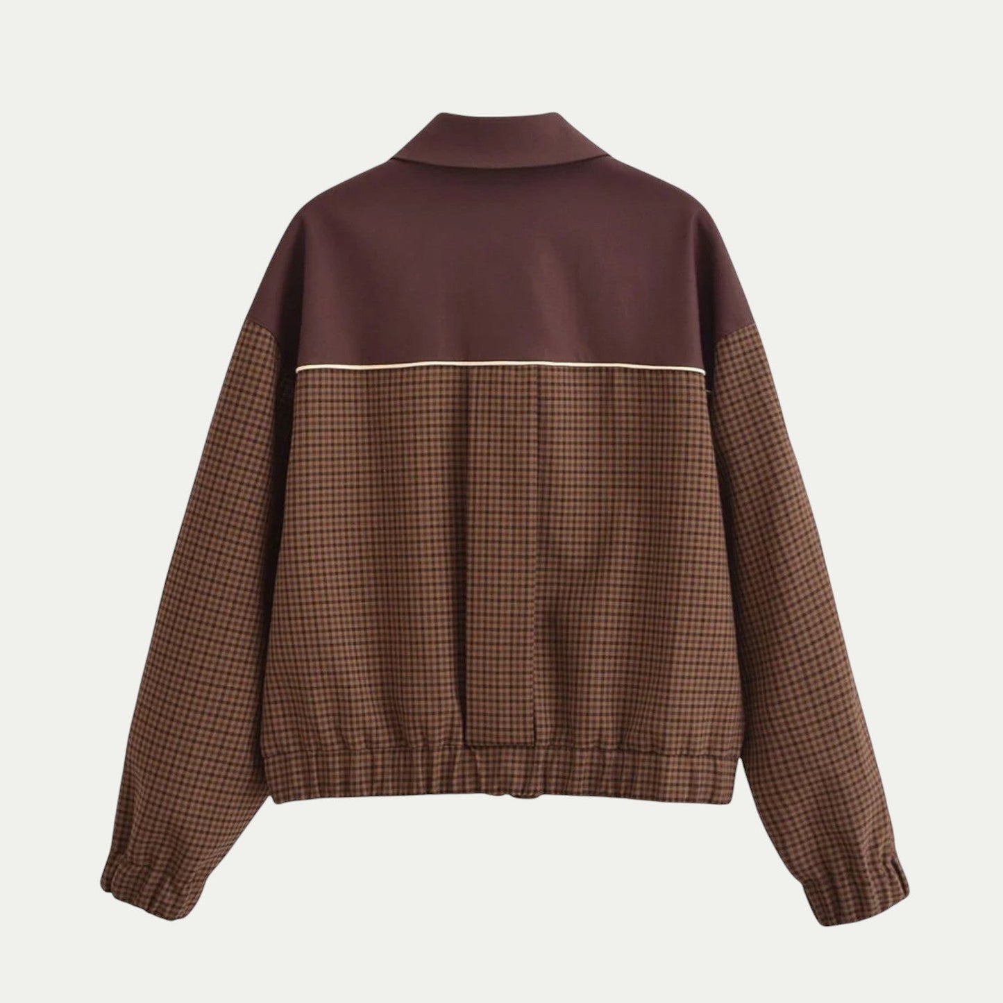 Men’s Retro Houndstooth Zip-Up Jacket