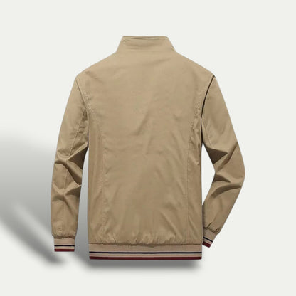 Men’s Sleek Striped-Collar Windbreaker