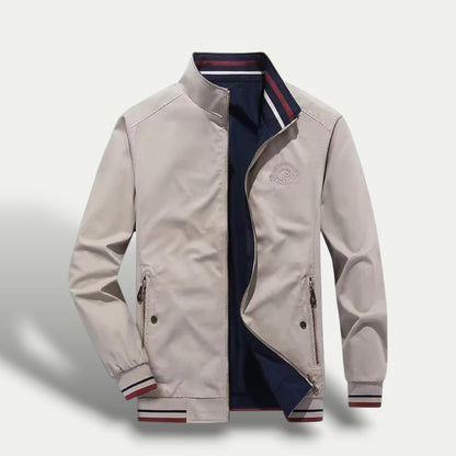 Men’s Sleek Striped-Collar Windbreaker