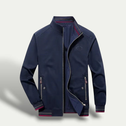 Men’s Sleek Striped-Collar Windbreaker