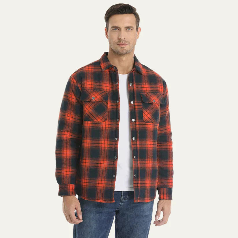 Men’s Quilted Flannel Check Shirt Jacket