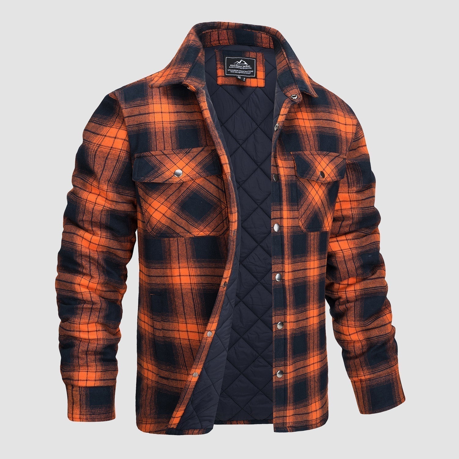 Warm Plaid Fleece Lined Shirt for Men - BritishElegance