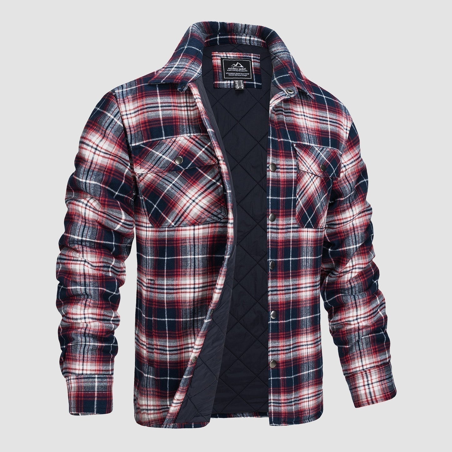 Warm Plaid Fleece Lined Shirt for Men