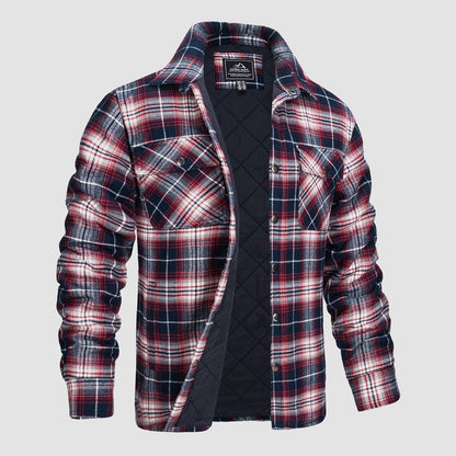 Warm Plaid Fleece Lined Shirt for Men
