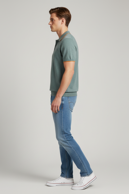 Men’s Knitted Short Sleeve Polo Shirt