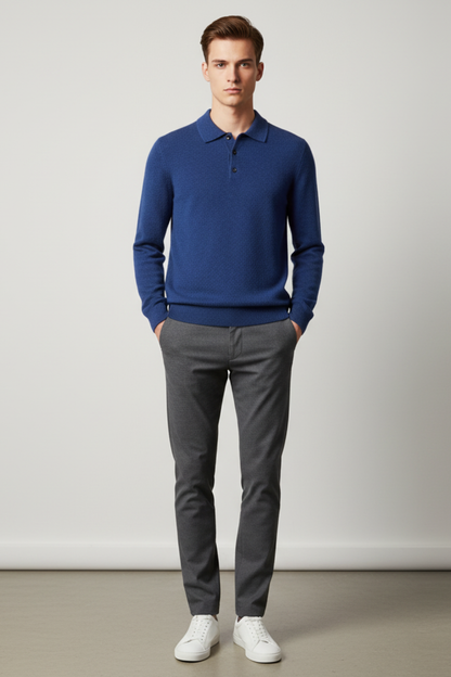 Men’s Long Sleeve Polo Sweater