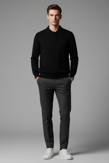 Men’s Long Sleeve Polo Sweater