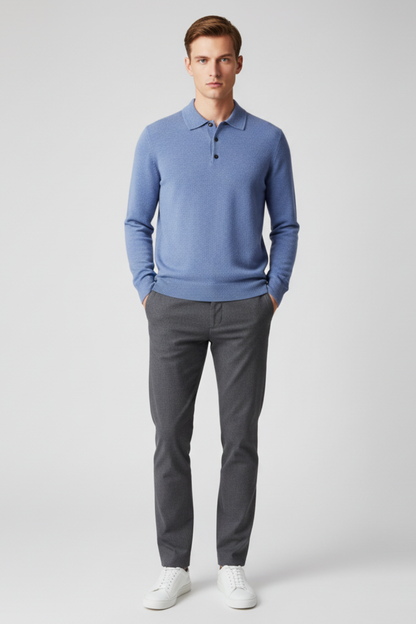 Men’s Long Sleeve Polo Sweater