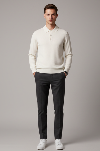 Men’s Long Sleeve Polo Sweater