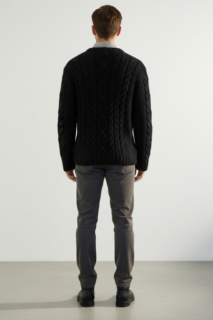 Men’s Oversized Chunky Cable Knit Sweater