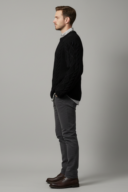 Men’s Oversized Chunky Cable Knit Sweater