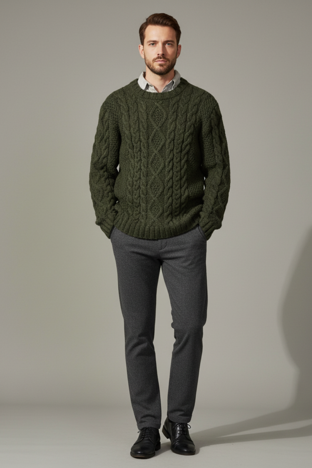 Men’s Oversized Chunky Cable Knit Sweater