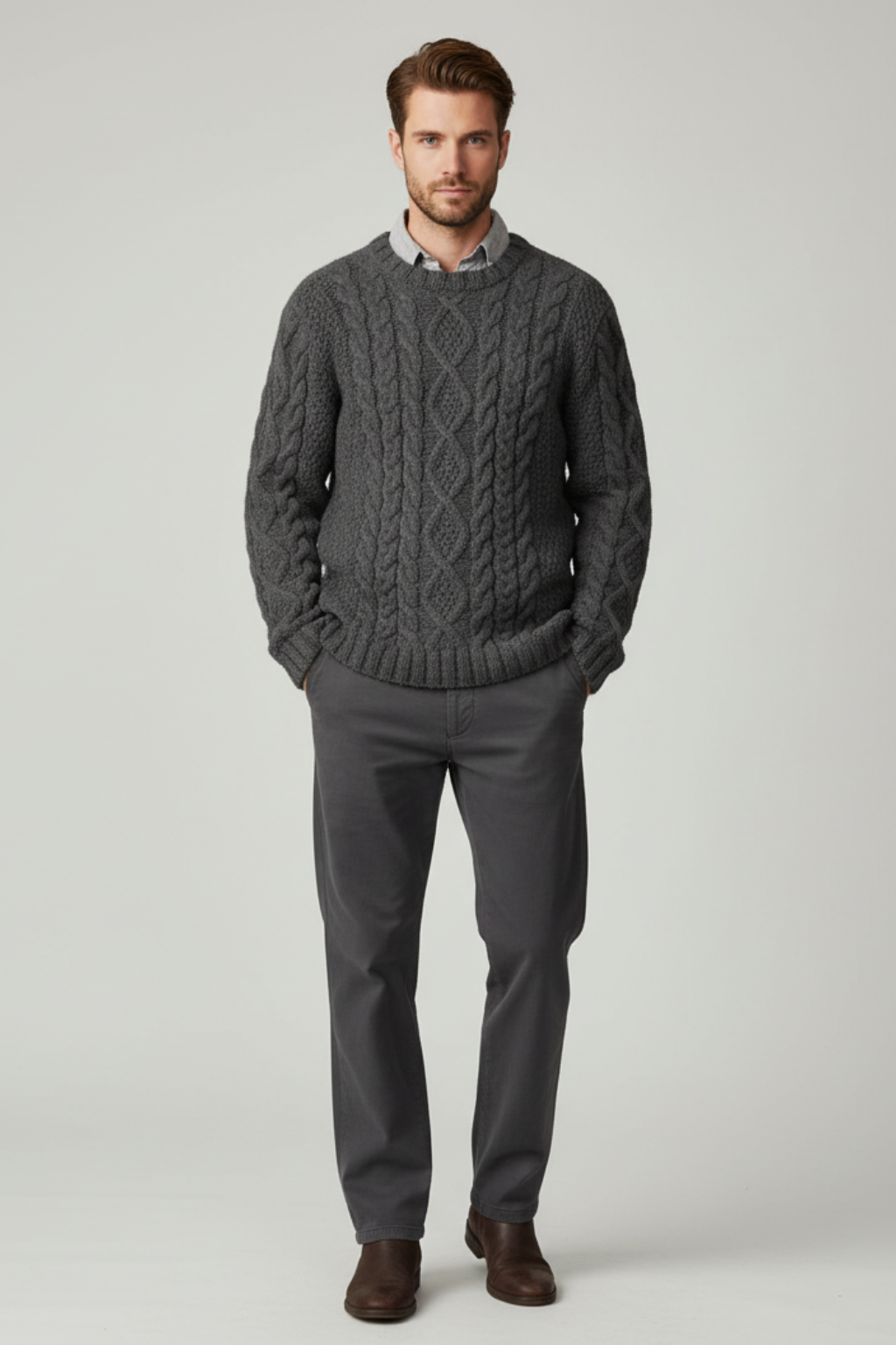 Men’s Oversized Chunky Cable Knit Sweater