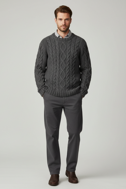 Men’s Oversized Chunky Cable Knit Sweater