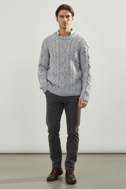 Men’s Oversized Chunky Cable Knit Sweater