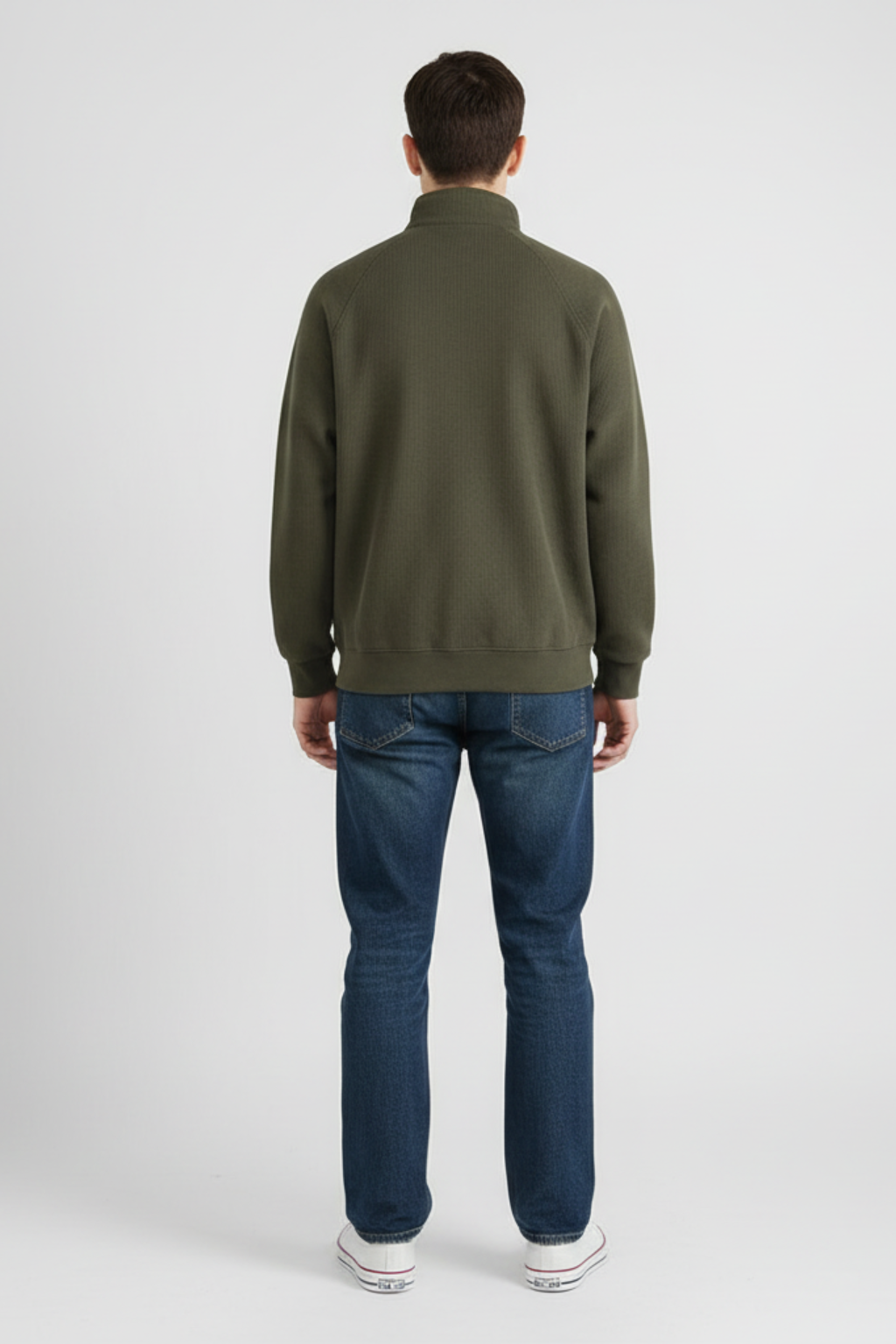 Men’s Ribbed Knit Half-Zip Sweatshirt