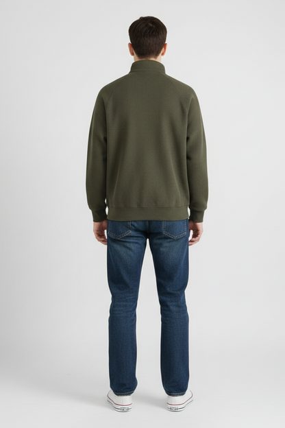 Men’s Ribbed Knit Half-Zip Sweatshirt