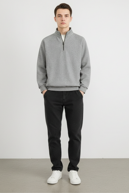 Men’s Ribbed Knit Half-Zip Sweatshirt