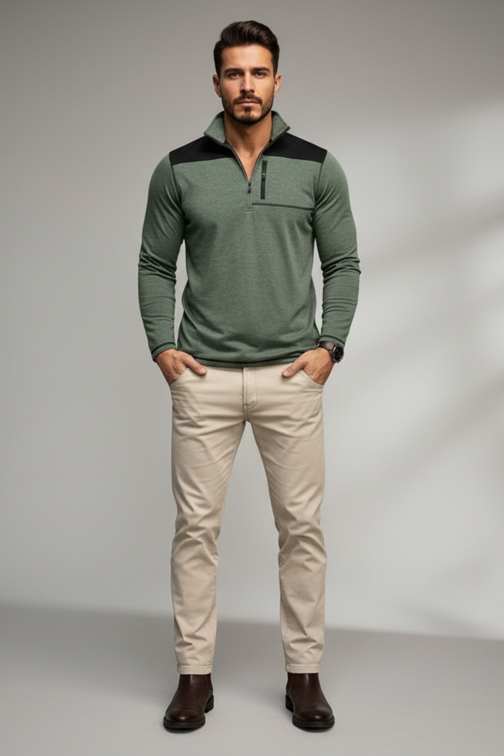 Men’s Slim Fit Half Zip Pullover