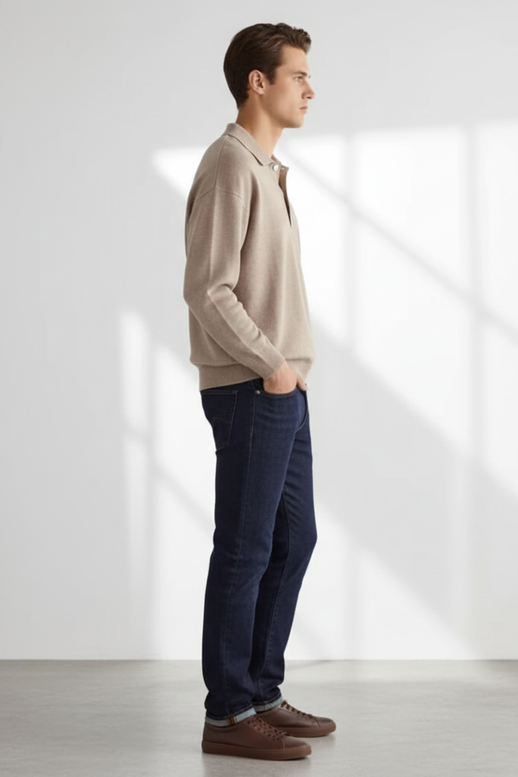 Men’s Textured Knit Sweater for Versatile Layering