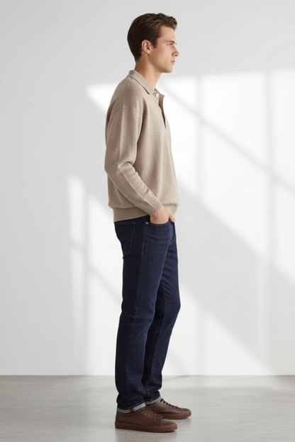 Men’s Textured Knit Sweater for Versatile Layering