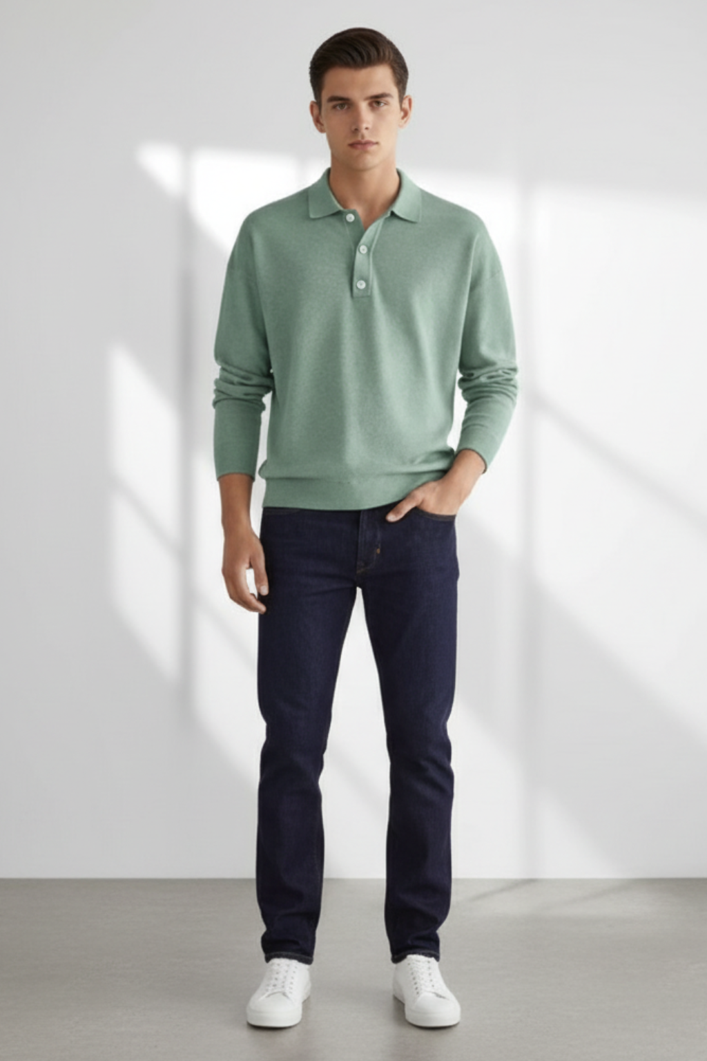 Men’s Textured Knit Sweater for Versatile Layering