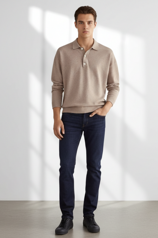 Men’s Textured Knit Sweater for Versatile Layering