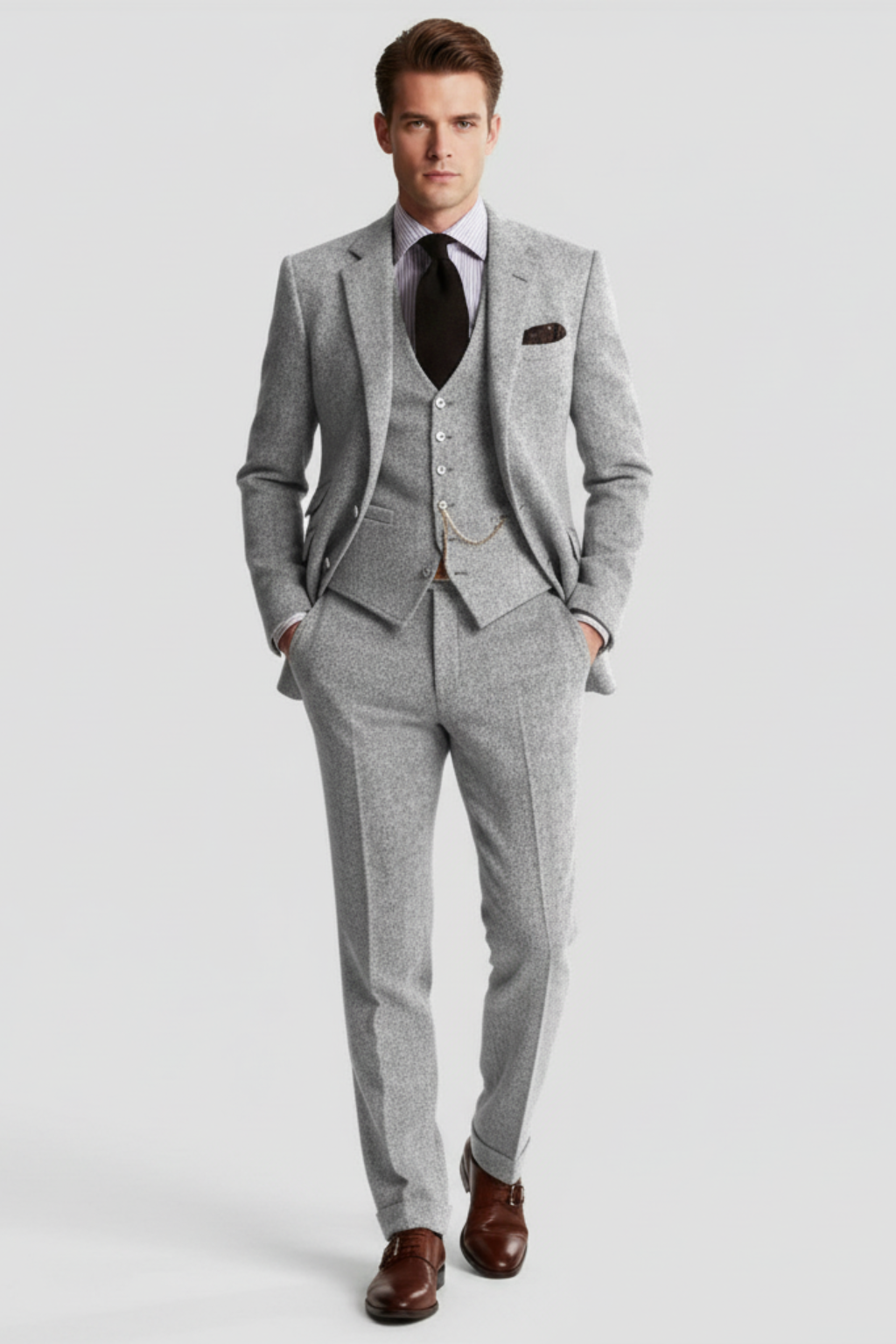 Men’s Vintage-Inspired Three-Piece Suit