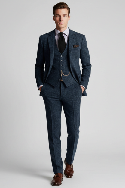 Men’s Vintage-Inspired Three-Piece Suit