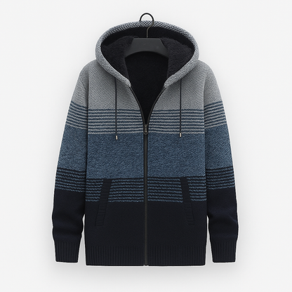 Men's Warm Hooded Zip Sweater