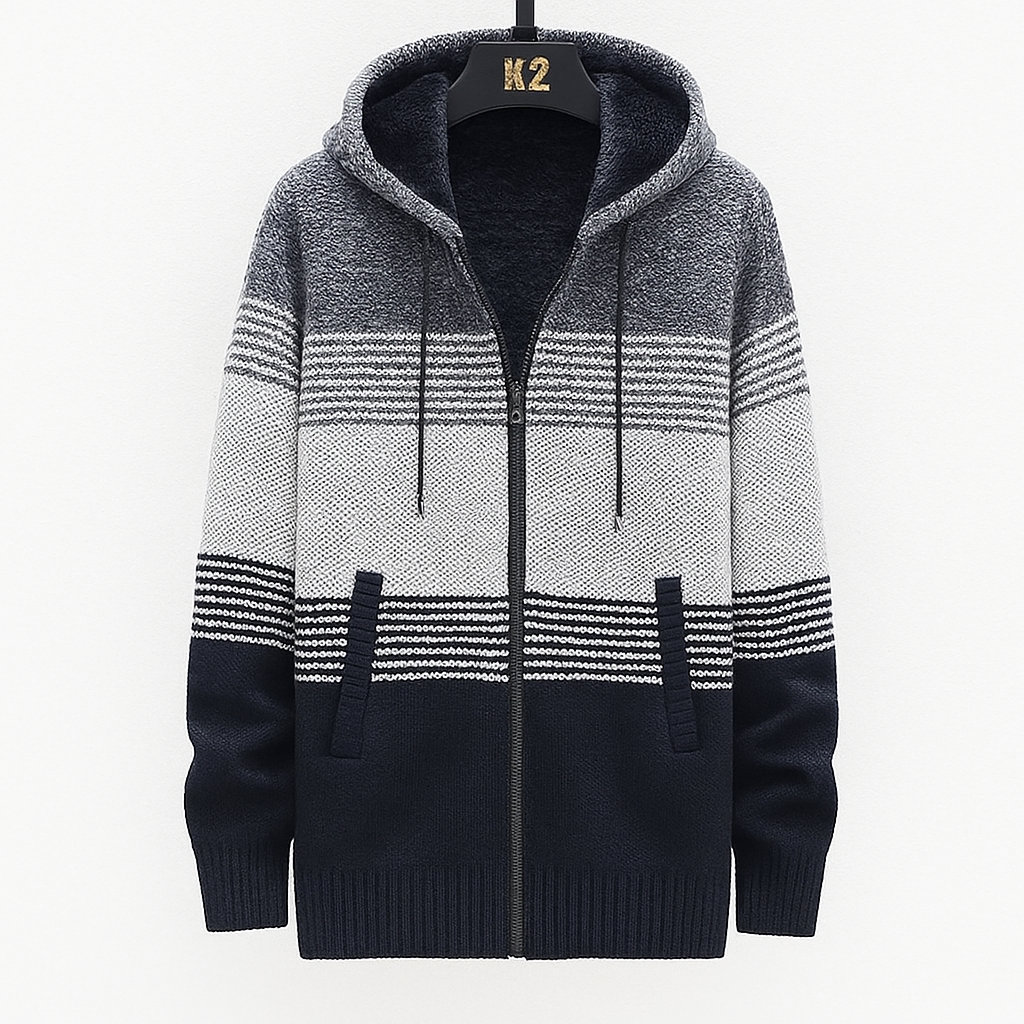 Men's Warm Hooded Zip Sweater