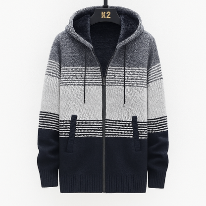 Men's Warm Hooded Zip Sweater