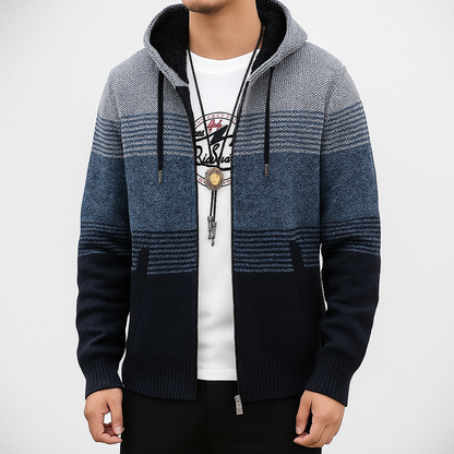 Men's Warm Hooded Zip Sweater