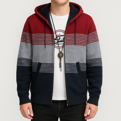 Men's Warm Hooded Zip Sweater
