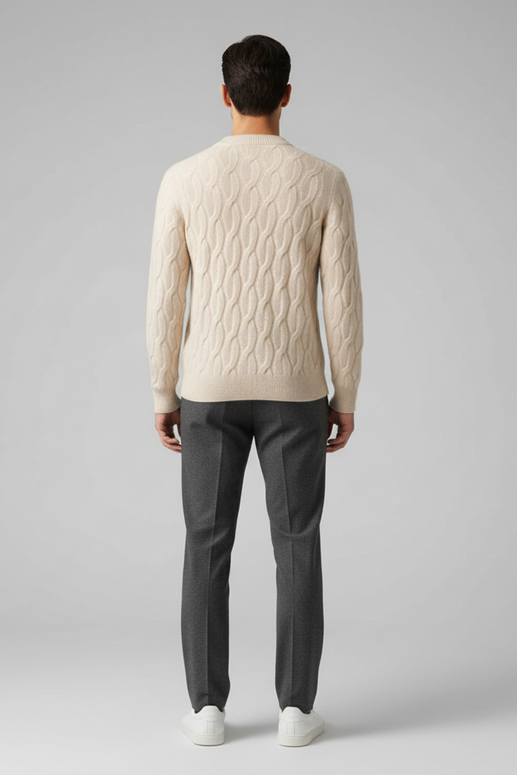 Men’s Wool Blend Cable Knit Sweater