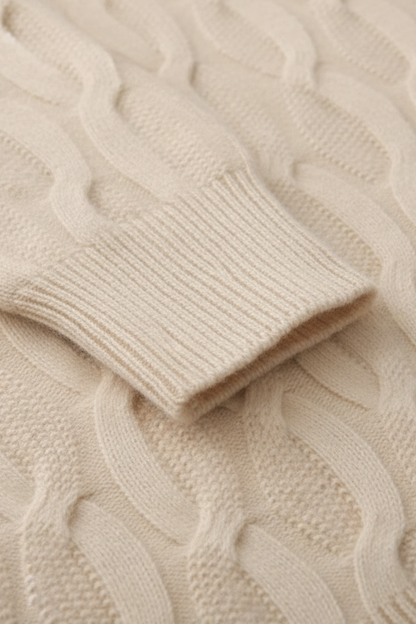 Men’s Classic Cable Knit Round Neck Sweater