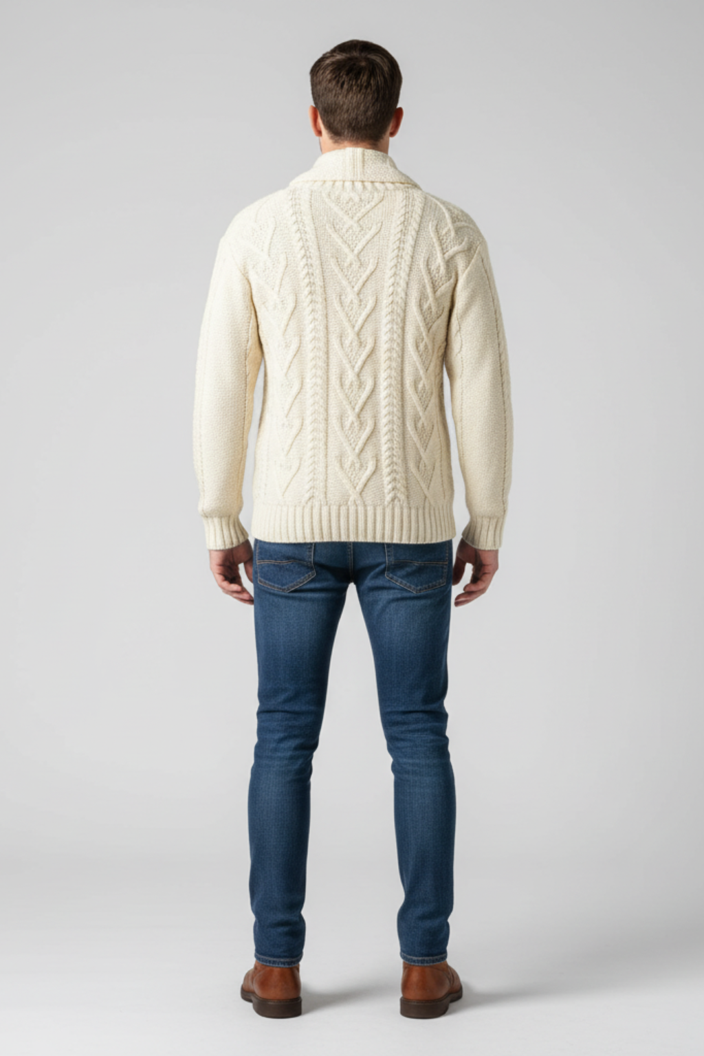 Men’s Wool Blend Cable Knit Sweater