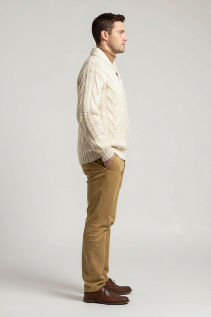 Men’s Wool Blend Cable Knit Sweater