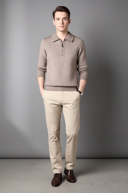 Men’s Wool Blend Quarter Zip Sweater