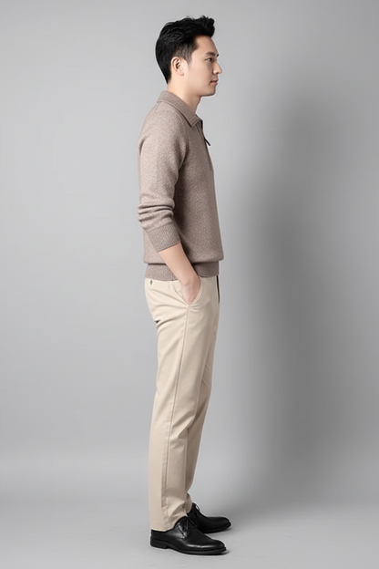 Men’s Wool Blend Quarter Zip Sweater